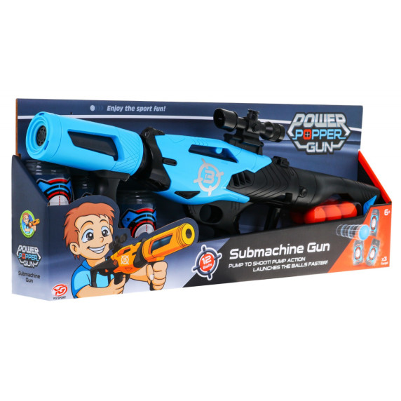 Játék puska gyerekeknek Inlea4Fun SUBMACHINE GUN - Fekete/kék