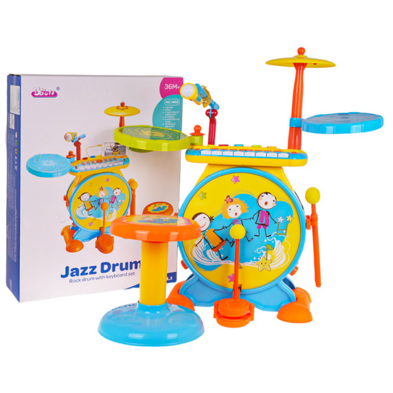 Set tobe pentru copii - Inlea4Fun JAZZ DRUM HAPPY BAND