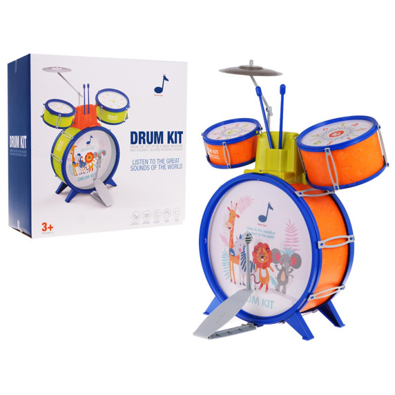 Játék dob felszerelés Inlea4Fun DRUM KIT SAFARI