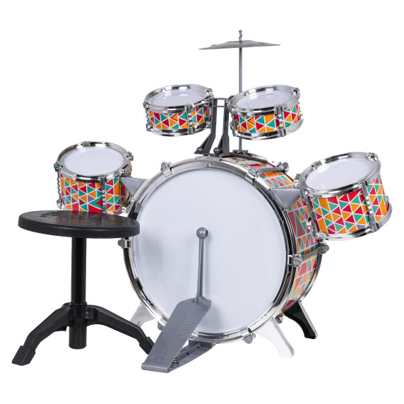 Játék dobfelszerelés székkel  VITALITY AND NEW RHYTHM Drum - Színes