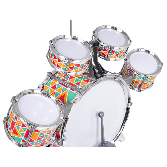 Játék dobfelszerelés székkel  VITALITY AND NEW RHYTHM Drum - Színes