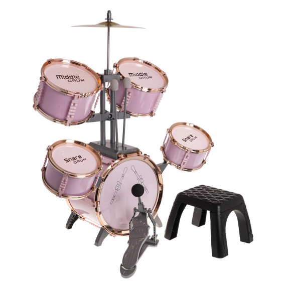 Játék dobfelszerelés Inlea4Fun JAZZ DRUMS - rózsaszín