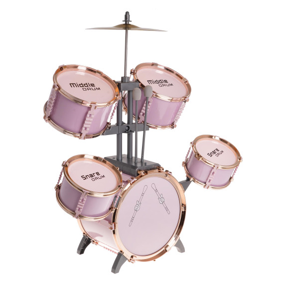 Játék dobfelszerelés Inlea4Fun JAZZ DRUMS - rózsaszín