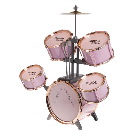 Játék dobfelszerelés Inlea4Fun JAZZ DRUMS - rózsaszín