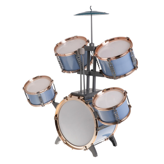 Set de tobe pentru copii 5 tobe - Inlea4Fun JAZZ DRUMS - albastru deschis