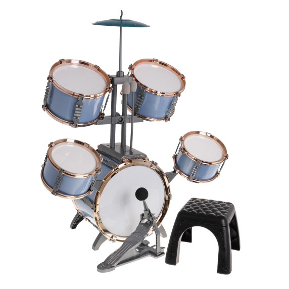 Set de tobe pentru copii 5 tobe - Inlea4Fun JAZZ DRUMS - albastru deschis