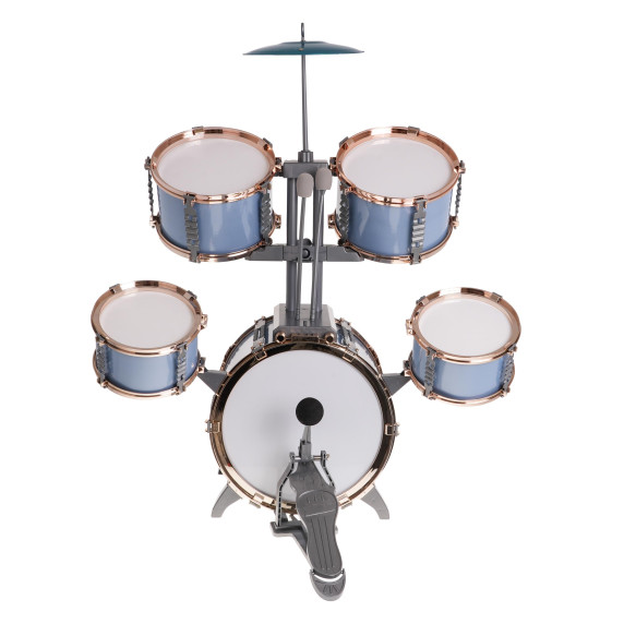 Set de tobe pentru copii 5 tobe - Inlea4Fun JAZZ DRUMS - albastru deschis