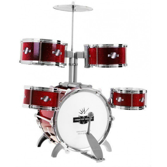 Játék dobfelszerelés Inlea4Fun DRUM SET - Sötétpiros