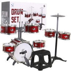 Detské bicie 7 bubnov Inlea4Fun DRUM SET - červené - 