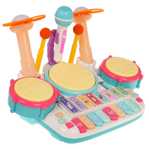 Játék hangszer készlet dob + zongora Inlea4Fun DRUM&PIANO