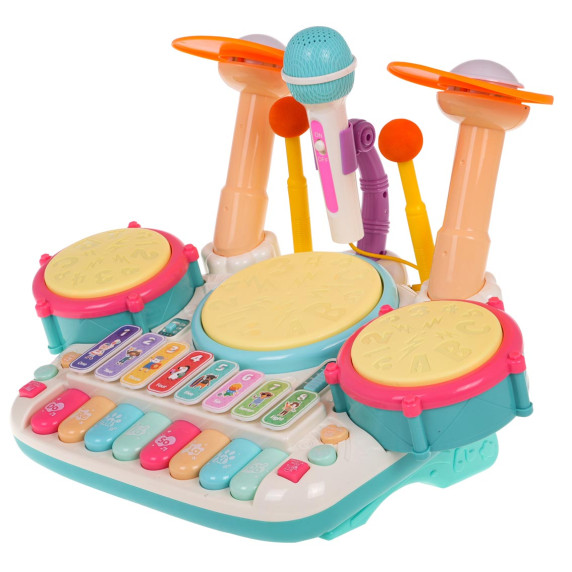 Játék hangszer készlet dob + zongora Inlea4Fun DRUM&PIANO