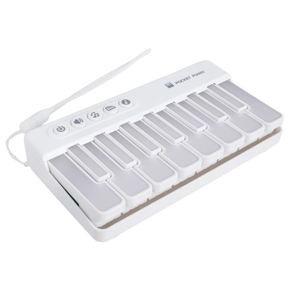 Mini pian portabil pentru copii -  POCKET PIANO - alb
