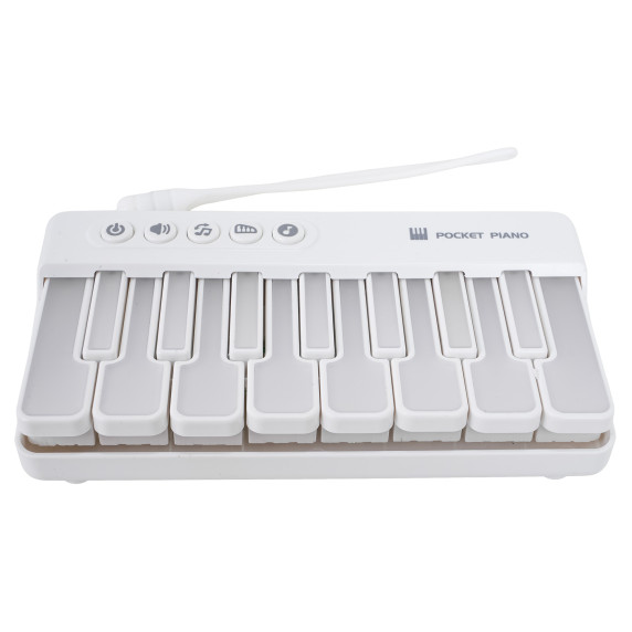 Mini pian portabil pentru copii -  POCKET PIANO - alb