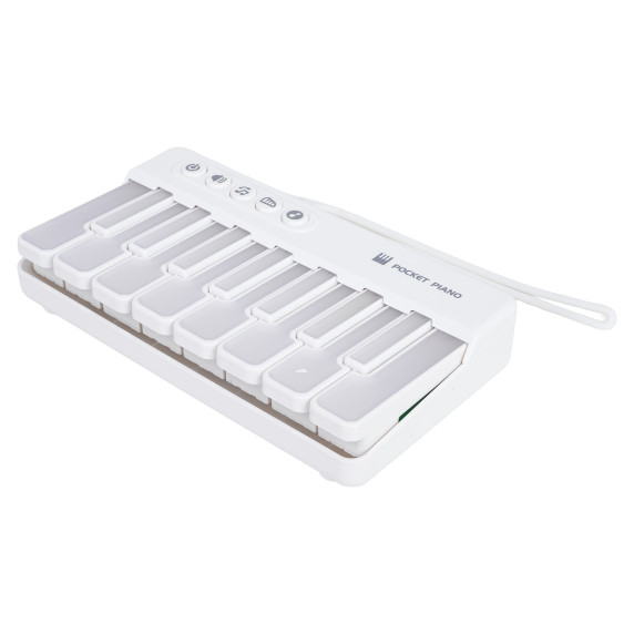 Mini pian portabil pentru copii -  POCKET PIANO - alb
