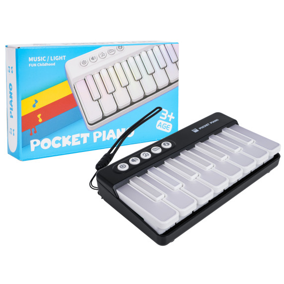 Mini pian portabil pentru copii -  POCKET PIANO - negru
