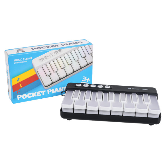 Mini pian portabil pentru copii -  POCKET PIANO - negru