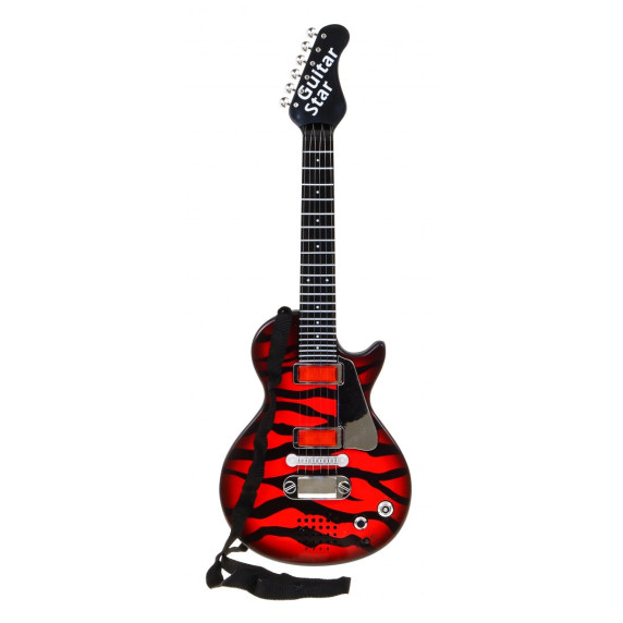 Elektrická gitara s mikrofónovými slúchadlami Inlea4Fun ELECTRIC GUITAR - červená/čierna