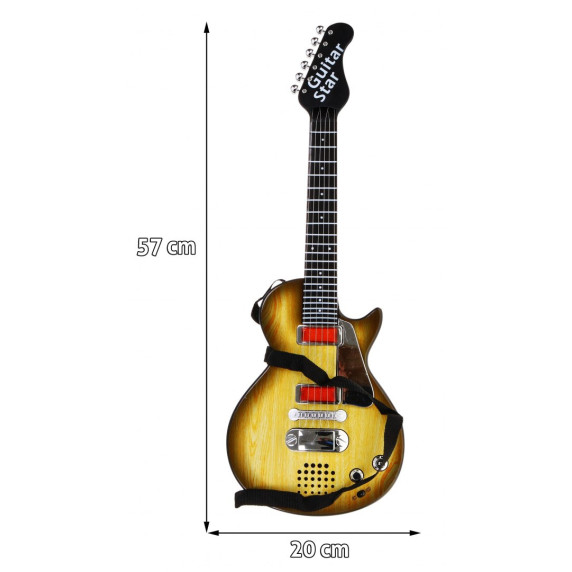 Elektromos játékgitár fejhallgatóval és mikrofonnal Inlea4Fun ELECTRIC GUITAR - Fautánzat