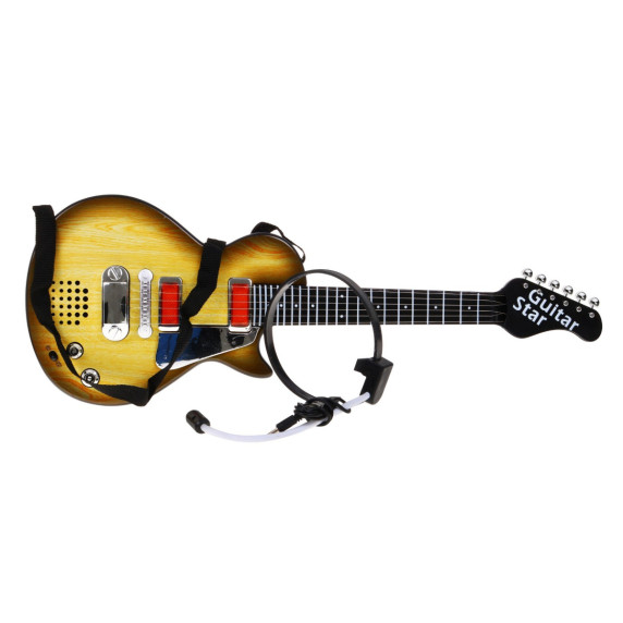 Elektromos játékgitár fejhallgatóval és mikrofonnal Inlea4Fun ELECTRIC GUITAR - Fautánzat