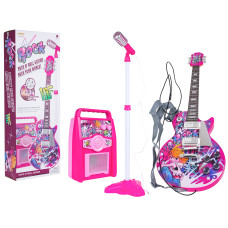 Elektromos gitár készlet erősítővel és mikrofonállvánnyal ROCK N´ROLL DESIGN - Rózsaszín Elektromos gitár készlet erősítővel és mikrofonállvánnyal ROCK N´ROLL DESIGN - Rózsaszín -