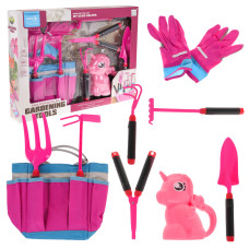 Set de grădină pentru copii - Inlea4Fun GARDENING TOOLS  - roz - 