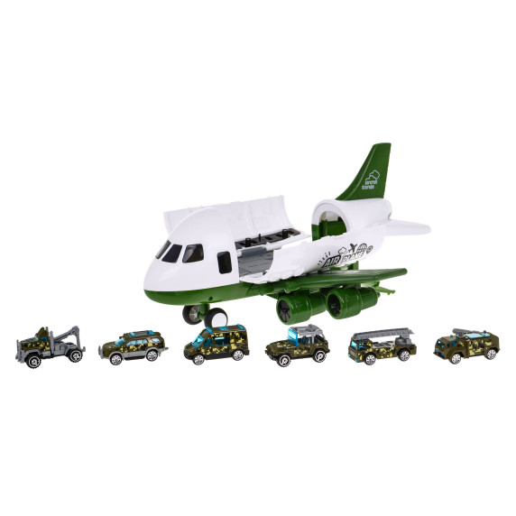 Avion militar de jucărie pentru copii cu 6 vehicule - Street racing