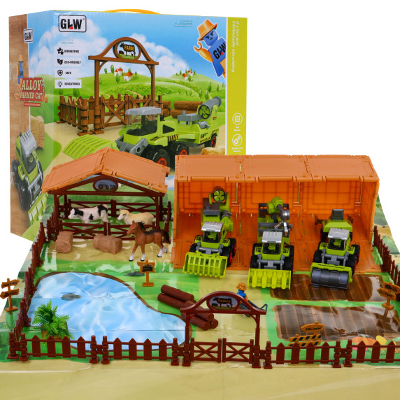 Set fermier pentru copii - fermă și mașini agricole - viața la țară