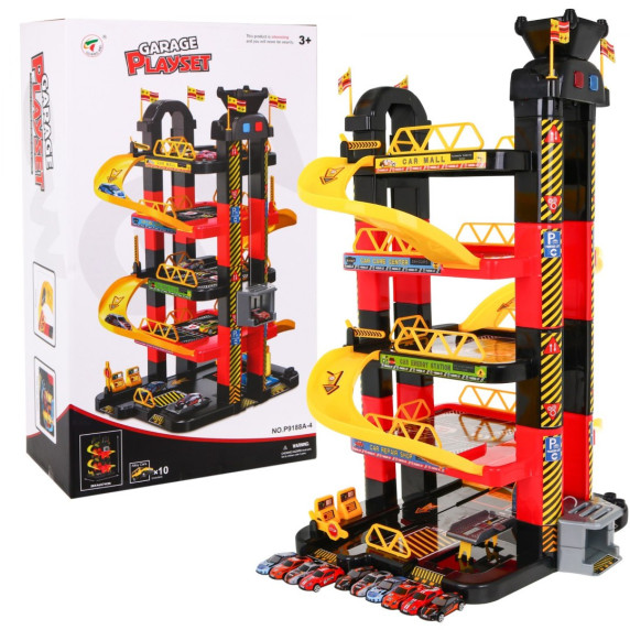 Játék parkoló garázs 5 szintes fényeffektekkel Inlea4Fun GARAGE PLAYSET