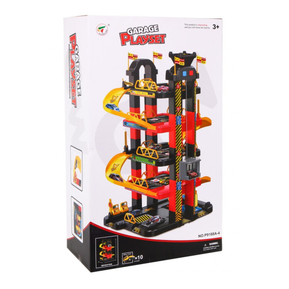 Játék parkoló garázs 5 szintes fényeffektekkel Inlea4Fun GARAGE PLAYSET