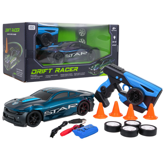 RC Športové autíčko STAR na diaľkové ovládanie DRIFT RACER - modré