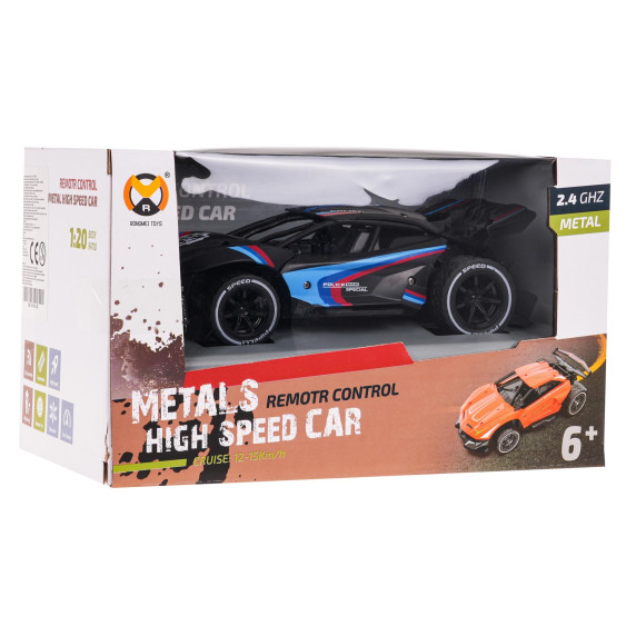 Mașină sport RC cu telecomandă -Inlea4Fun METALS HIGH SPEED CAR - Negru