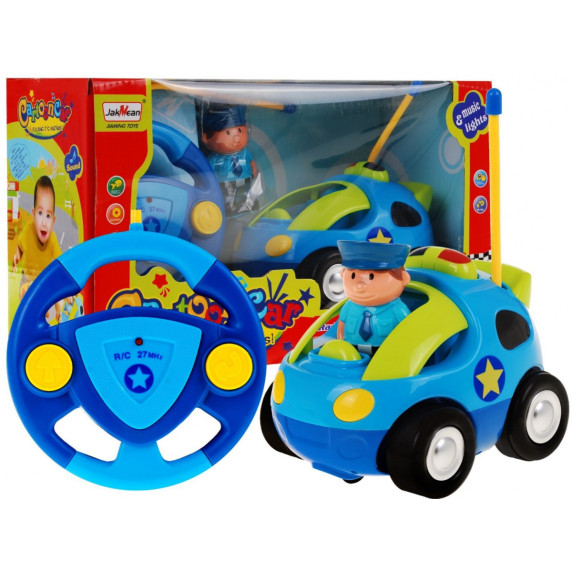 Policajné autíčko na diaľkové ovládanie Inlea4Fun CARTOON CAR