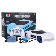 Mașina cu funcție de fum controlat prin telecomandă și ceas CONCEPT STUNT CAR - alb - 