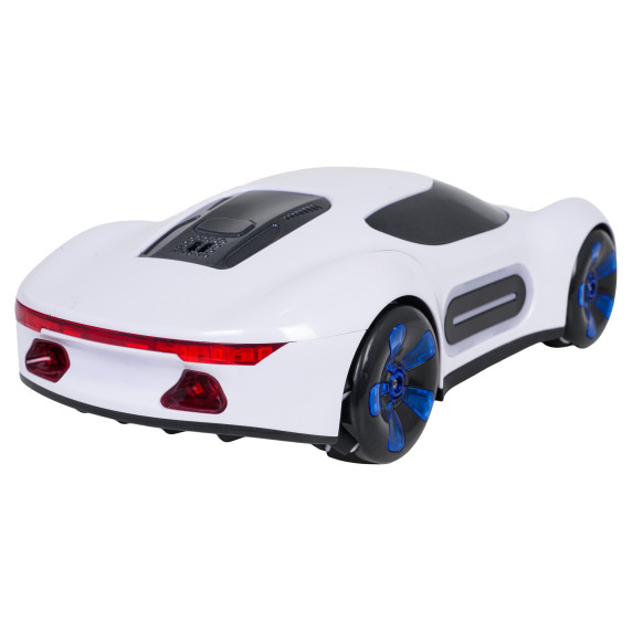 Mașina cu funcție de fum controlat prin telecomandă și ceas CONCEPT STUNT CAR - alb