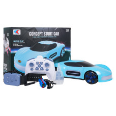 Mașina cu funcție de fum controlat prin telecomandă și ceas CONCEPT STUNT CAR - albastru - 