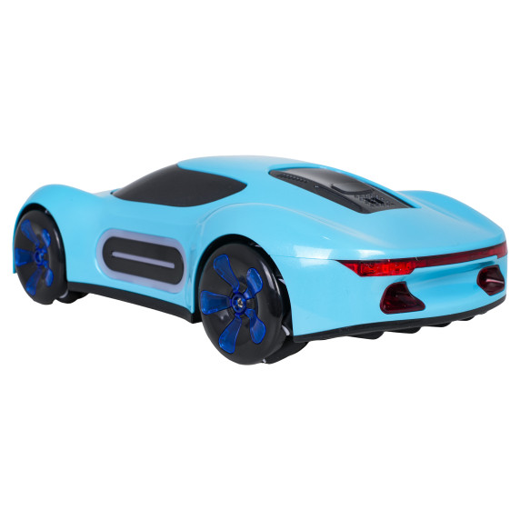 Mașina cu funcție de fum controlat prin telecomandă și ceas CONCEPT STUNT CAR - albastru