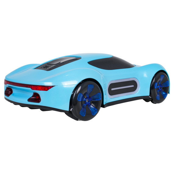 Mașina cu funcție de fum controlat prin telecomandă și ceas CONCEPT STUNT CAR - albastru