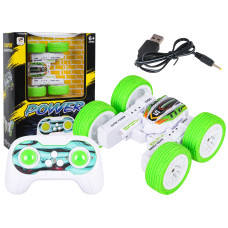 RC Távirányítós kaszkadőr kisautó 1:32 MINI STUNT CAR  - Zöld - 