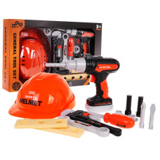 Trusă de scule pentru copii cu cască - Inlea4Fun GENERAL TOOL SET - 