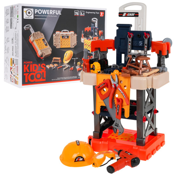 Szerszámos asztal 3 az 1-ben kiegészítőkkel Inlea4Fun POWER KID'S TOOL