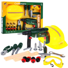 Detské náradie s prilbou a okuliarmi Inlea4Fun CRAFTSMAN'S TOOLBOX - 