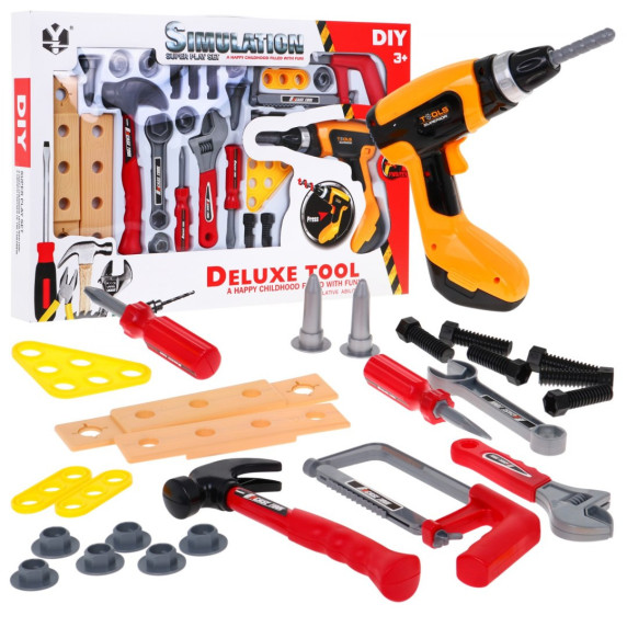 Játék szerszám készlet 26 darabos Inlea4Fun DELUXE TOOL