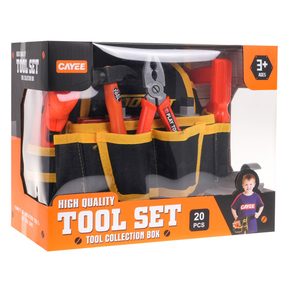 Barkácskészlet gyerekeknek tartozékokkal 20 darabos Inlea4Fun TOOL SET