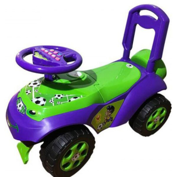 Lábbal hajtós kisautó hanghatásokkal Inlea4Fun - lila/zöld