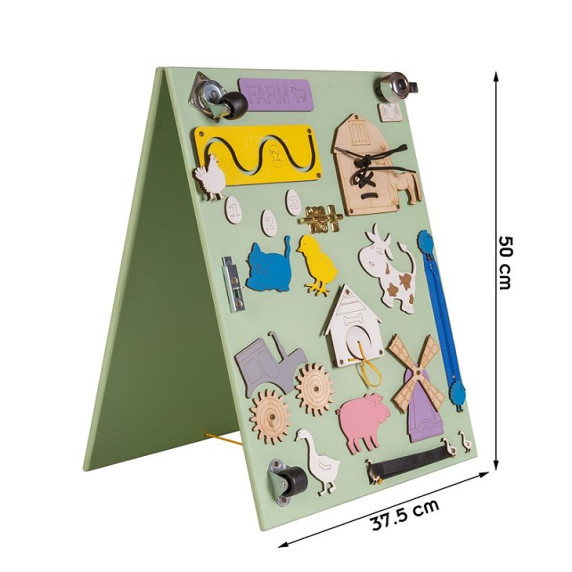 Tablă de desen + joc educativ - 2 în1- Inlea4Fun LEO - verde