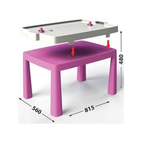 Masă plastic pentru copii cu air hochei, Emma Inlea4Fun - mov