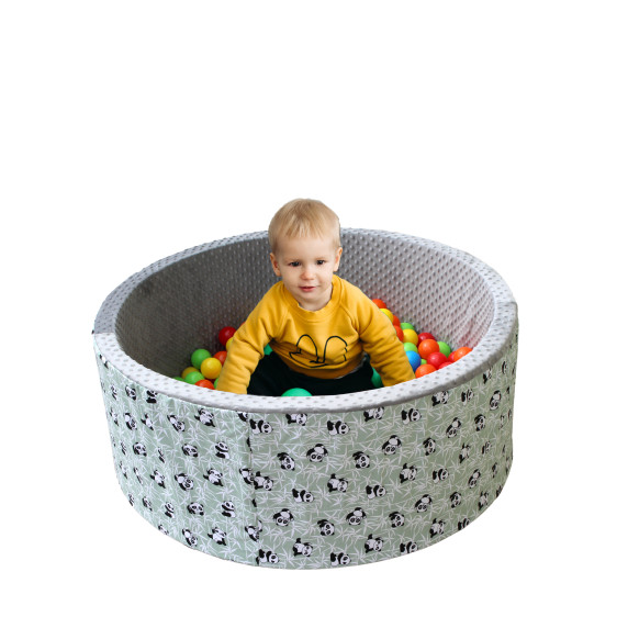 Piscină uscată cu set de bile - 100x40 cm - panda