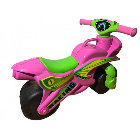 Detské odrážadlo motorka Inlea4Fun Sports - ružovo/zelená