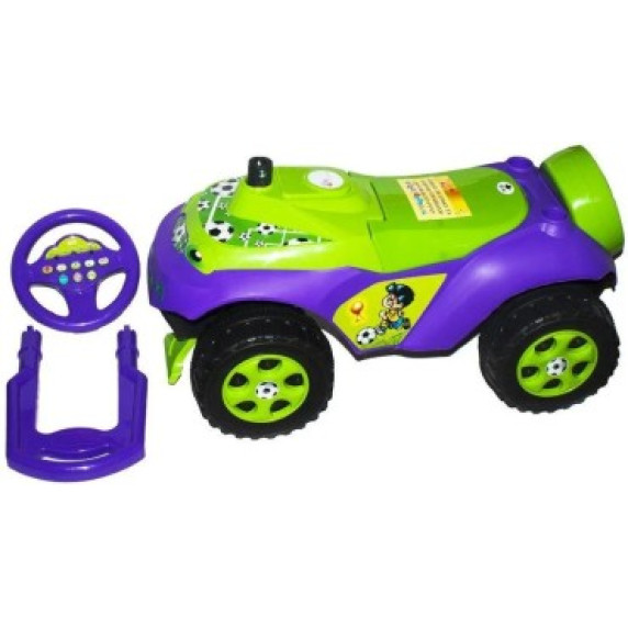 Lábbal hajtós kisautó hanghatásokkal Inlea4Fun - lila/zöld