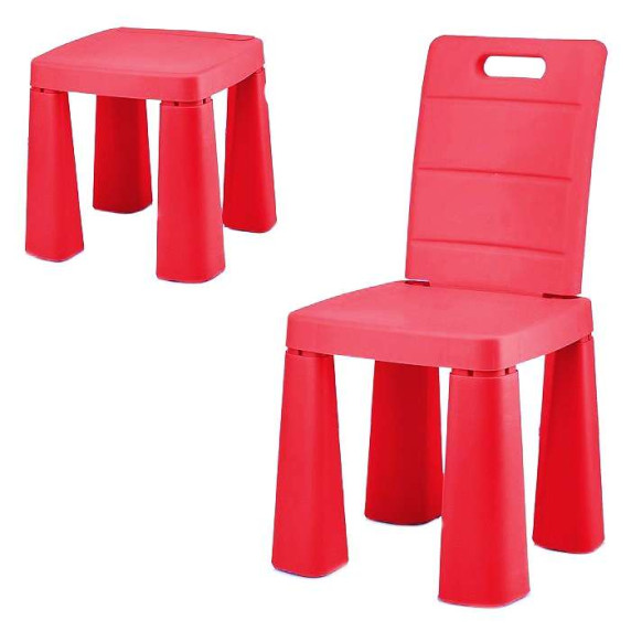 Scaun plastic pentru copii - roșu - Inlea4Fun EMMA